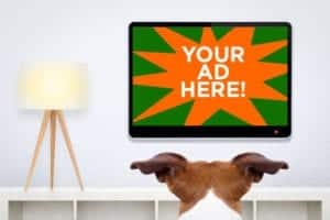 Advertising Logo Dog Watching TV