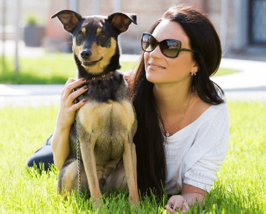 woman with dog